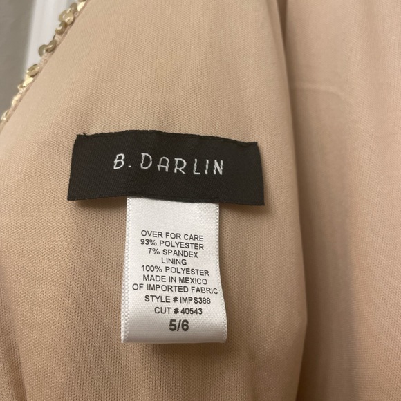 B.Darlin Metallic Gold Sequin Gown Size 5/6 - Picture 11 of 12